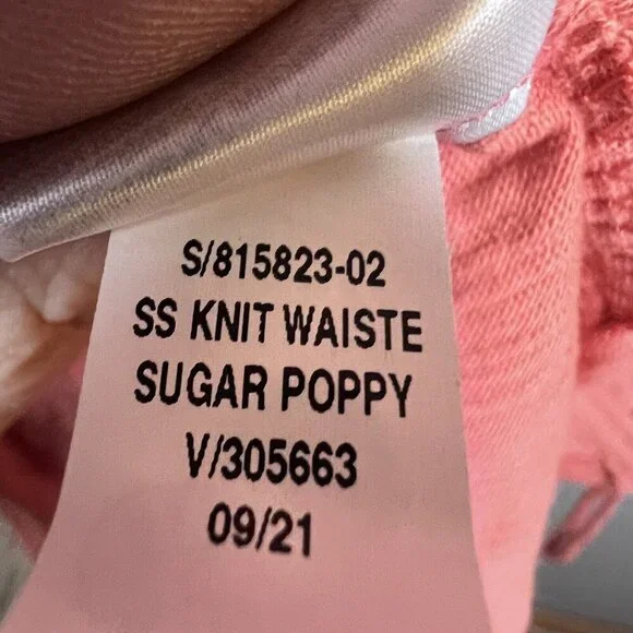 Old Navy Waist-Defined Slub Knit Mini T-Shirt Dress in Sugar Poppy Women's XXL - Picture 8 of 8